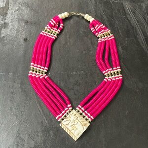 Vintage Pink Beaded Necklace